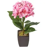 Homescapes KUNSTBLUME Hortensien rosa im Deko-Topf, 38 cm