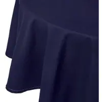 Homescapes TISCHDECKE dunkelblau rund 178 cm, 100% Baumwolle