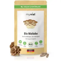 Myvial Bio Maitake Kapseln - 120 Stück Pilzpulver aus ganzem Fruchtkörper vegan St