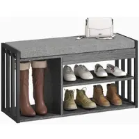 HOMCOM Schuhbank-86L x 30B x 45,4H cm-Grau | Gr.: onesize