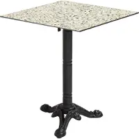 Oviala Quadratischer neigbarer Gartenbistrotisch 60 cm 4 Sitzplätze Terrazzo - Opera