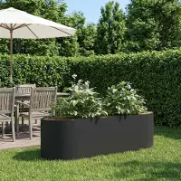 vidaXL Möbel Hochbeet im Garten Schwarz 140 x 40 x 40 cm Stahl - Beete CC2664
