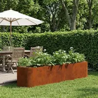 vidaXL Möbel Hochbeet im Garten Wetterfeststahl 200 x 40 x 40 cm - Beete CC2657