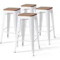 Oviala 4er-Set Barhocker Weiß - Indus