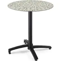 Oviala Runder neigbarer Gartenbistrotisch 70 cm 4 Sitzplätze Terrazzo - Opera