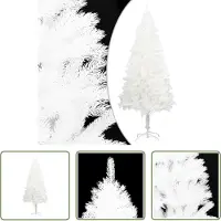 The Living Store Künstlicher Weihnachtsbaum Naturgetreue Nadeln Weiß 240 cm