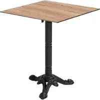 Oviala Quadratischer neigbarer Gartenbistrotisch 60 cm für 4 Personen Eiche - Opera