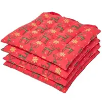 Homescapes STUHLKISSEN Rentier, rot im 4er-Set 40/40/5 cm