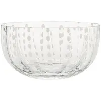 Zafferano Große, safranfarbene Perlenschale aus transparentem Glas, handgefertigt, elegantes Tischdesign, hergestellt aus feiner Glaspaste