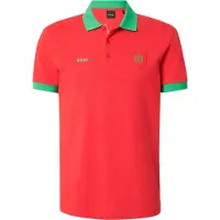 BOSS für Herren. 50559263 Padddy-Poloshirt mit roten Flaggendetails (M), Lässig, Baumwolle, Kurzarm