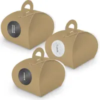 Itenga Adventskalender zum Füllen 24x Box mit Griff BRAUN + Sticker V11 Z13