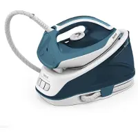 Tefal Dampfbügelstation 2200W, 5,2 Bar Pumpendruck, 280g Dampfstoß, 120g/min Dauerdampf, 1,4L Tank, Anti-Kalk, Eco-Modus, Blau Weiß