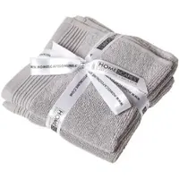 Homescapes SEIFTUCH Excellence 2er-Set hellgrau 30/30 cm