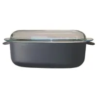 Ronneby Bruk Bräter "Maestro, mit Glasdeckel", schwarz, B:22cm H:16,5cm L:42cm, Töpfe, Bräter, keine künstliche Beschichtung, robuste Gusseisen-Qualität