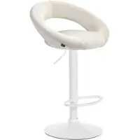 DELUKE Barhocker MEKIM Samt Creme 53x47x80cm Weiß Barstuhl Höhenverstellbar Mit Lehne Drehbar Tresenhocker Tresenstuhl