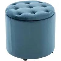 DELUKE Sitzhocker CUTUN Samt Blau 44x44x42cm Hocker Schlafzimmer Polsterhocker Wohnzimmer Sitzbank Esszimmer