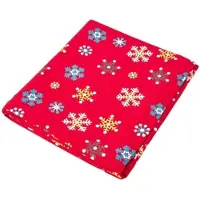 Homescapes TISCHDECKE Weihnachten, rot mit Schneeflocken, 137/178 cm