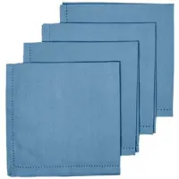 Homescapes STOFFSERVIETTEN 4er-Set blau 45/45 cm, 100% Baumwolle