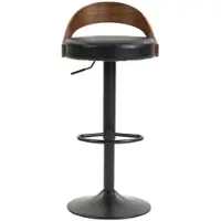 OKWISH Barhocker Drehbar 2er Set Höhenverstellbar mit Rückenlehne Ergonomisch Stabil Für Küche Wohnzimmer PolyurethanSchwarz