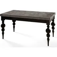 Alpi Möbel Rechteckiger Esstisch Ausziehbar Lena, Moderner Wohnzimmertisch 140-180x80x78,5 cm, Dunkelgrau mit Tischbeinen in Farbe Schwarz