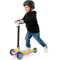 Sun baby LUMI RIDE Kinder Roller Kinderscooter Dreiradscooter mit LED-Leuchtdeck Blau