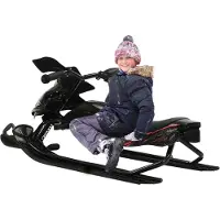 Easybuy Schneeschlitten mit verstellbaren Sitzkissen (schwarz) für Kinder ab 3 Jahren