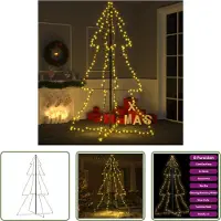The Living Store Weihnachtsbaum in Kegelform 240 LEDs Indoor Outdoor 118x180 cm