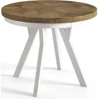 Alpi Möbel Esstisch Rund Evo, Moderner Esstich Ausziehbar, Tisch mit Stabile Konstruktion, Durchmesser 80 - 130 cm, Farbe Lefkas