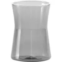 Zafferano 4er-Set Classy Trinkgläser aus mundgeblasenem Borosilikatglas, elegantes geometrisches Design in Grau für den modernen Esstisch.