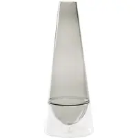 Zafferano Conosfera 100 Vase aus mundgeblasenem Borosilikatglas, kunstvolles Design in Incalmo-Technik, graue Farbe, elegantes, modernes Dekorationselement