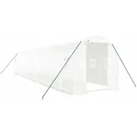 Furnicato Gewächshaus mit Stahlrahmen Weiß 20 m2 10x2x2 m