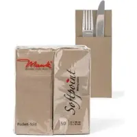 Mank Softpoint "Pub" Besteckservietten Beige Grey, 40 x 33 cm, 900 Stück - voller Karton