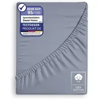 Cofi1453® Weiches Jersey Spannbettlaken 180x200 cm – Grau