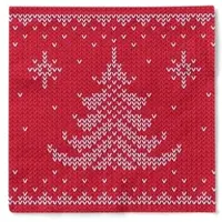 Sovie HORECA Weihnachtsserviette Ted in Rot aus Tissue 33 x 33 cm, 3-lagig, 100 Stück