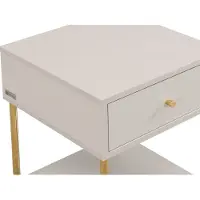 Vente-unique Nachttisch Milavia Beige Goldfarben 40 cm