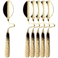 Villeroy & Boch Esslöffel "Espresso-/Mokkalöffel vergoldet NewWave Caffè Spoon 12 cm 6er Set gold" Spülmaschinenfest