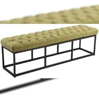 DELUKE Sitzbank MEXICO Stoff Grünfarbig 150x38x46cm Sitzbank Flur Sitzhocker Esszimmerbank Polsterbank Schlafzimmer