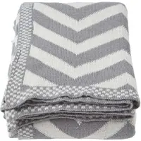 Homescapes STRICKDECKE 130/170 cm, Zickzack-Muster Baumwolle
