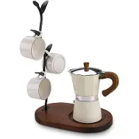 Famanu Becherhalter für die Arbeitsplatte – Tassen- und Kaffeetassenhalter mit 4 Haken – Küchenorganizer – Schwarz