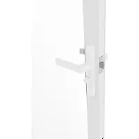 Vente-unique Tür-Set – wendbar – Aluminium & Sicherheitsglas – 204 x 83 cm – Weiß – LOXTON