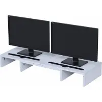 Merkloos Monitorständer 2 Bildschirme - verstellbar - 74-105 cm - weiß