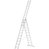 Hymer Alpe Allzweckleiter, dreiteilig, 3x7 Sprossen, Länge 2,00 / 4,24 m, Reichhöhe 3,76 / 5,10 m, Gewicht 9,7 kg