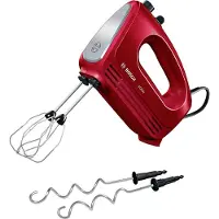 Bosch CleverMixx, Handmixer, Rot, Edelstahl, Kneten, Mixen, Whisking, 1,4 m, Kunststoff, Edelstahl
