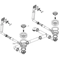 Hansgrohe D15-10 Manuelle Ab- und Überlaufgarnitur für Doppelbecken, Edelstahl