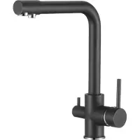 BieTal Wasserhahn Küche BT-301 3-Wege L-Auslauf Küchen Mischbatterie Schwarz