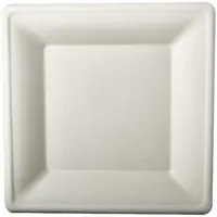 Papstar 12 Teller, Zuckerrohr "pure" eckig 26 cm x 26 cm weiss