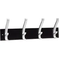 Unilux Garderobenhaken Cypres 4-fach schwarz/silber Packung mit 6 Stück
