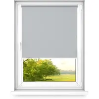 Time4blinds - Verdunklungsrollo ohne Bohren - Mondscheingrau - Links, 1400x1000mm
