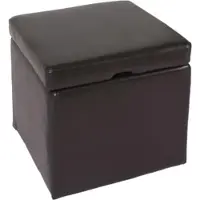 Décoshop26 - Aufbewahrungswürfel-Pouf mit braunem Lederbezug und Kunstlederdeckel 45 x 44 x 44 cm 04_0011599