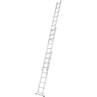 Hymer Alpe Allzweckleiter, dreiteilig, 3x9 Sprossen, Länge 2,56 / 5,64 m, Reichhöhe 4,81 / 6,41 m, Gewicht 13,4 kg